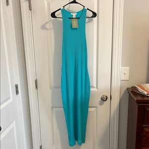 NEW WITH TAGS H&M Teal Cutout Maxi Dress